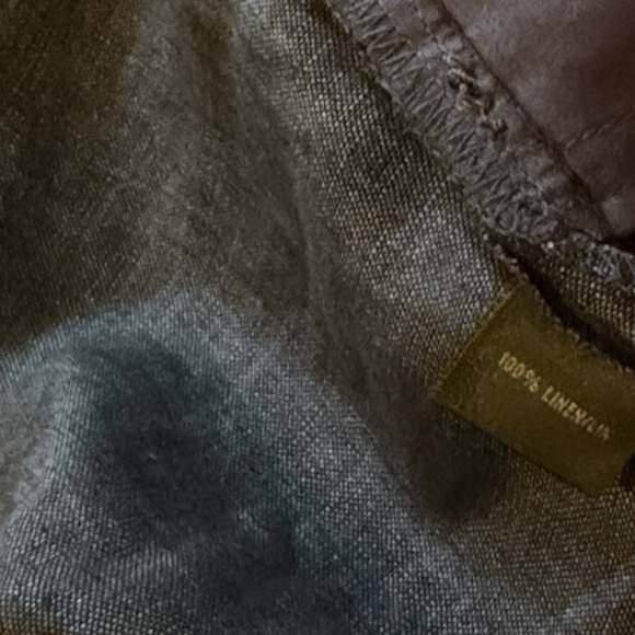 Lafayette 148 sz 10 dark chambray trouser zip fly, pockets, 100% linen wide leg - Picture 9 of 9